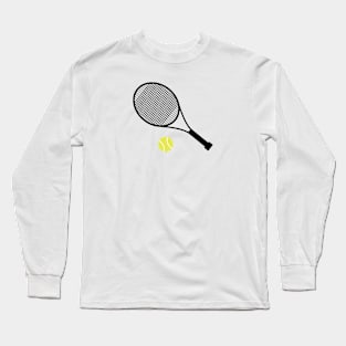 Pink Tennis Ball and Tennis Racket Long Sleeve T-Shirt